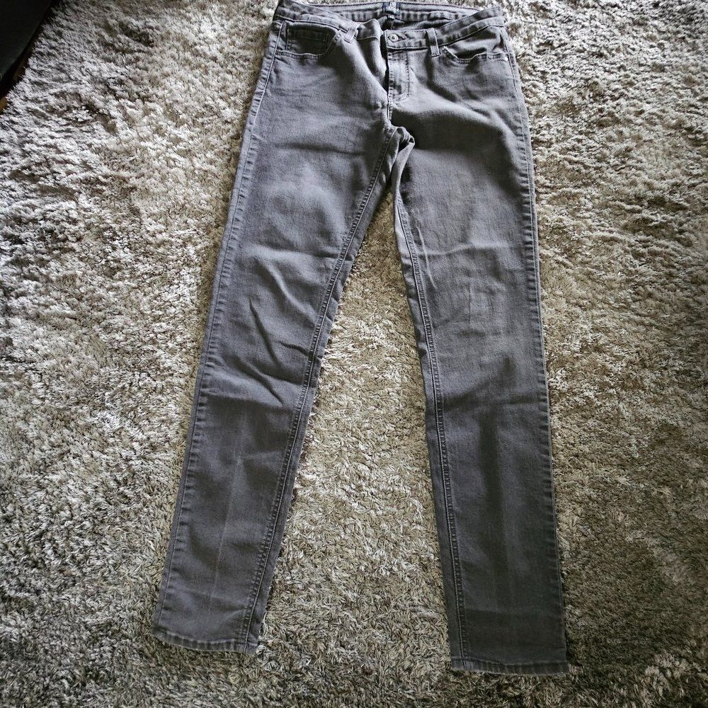 Women's Just Black Grey Straight Leg Denim Jeans Size 32